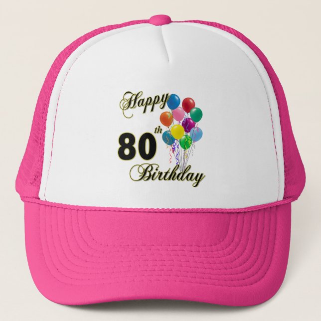 Casquette Quatre-vingtième cadeaux d'anniversaire et (Devant)