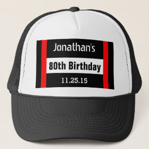 Casquette quatre-vingtième Noir d'anniversaire avec la