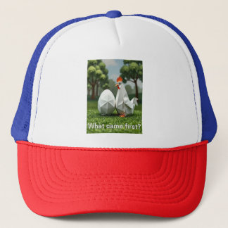 Casquette Qu'est-ce qui est venu en premier la poule ou l'œu