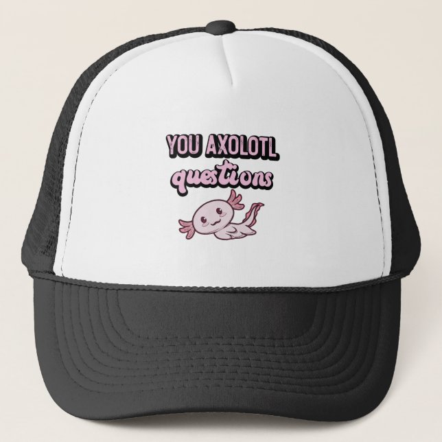 Casquette Questions Axolotl Retro 90s mignon Axolotl (Devant)