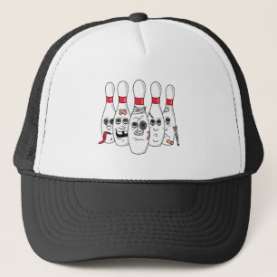 Casquette quilles de bowling blessées dessin animé