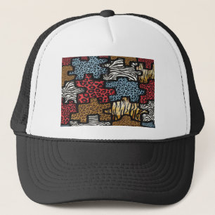 Casquette RAB Rockabilly Leopard Zebra Puzzle Imprimer Cadea