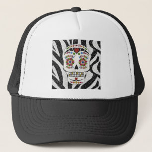 Casquette RAB Rockabilly Sugar Skull on Zebra