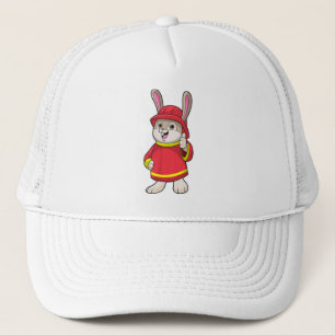 Casquette Rabbit comme pompier avec casque