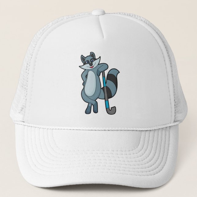 Casquette Racoon à Hockey avec bâton de hockey (Devant)