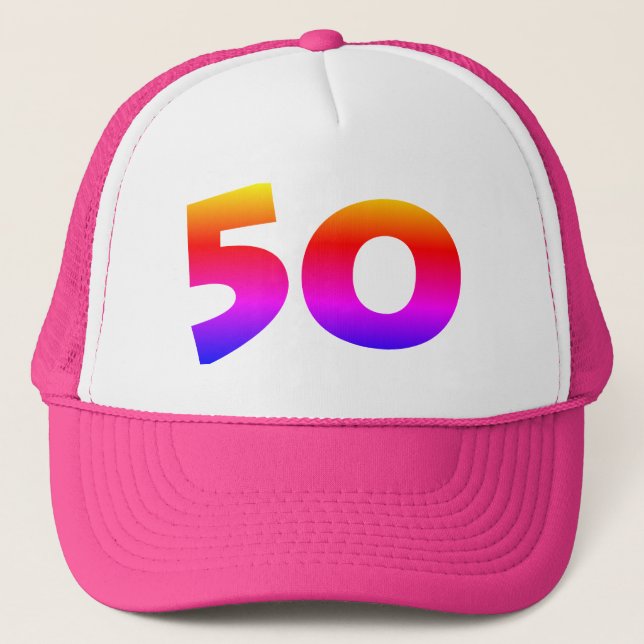 Casquette Rainbow 50th Birthday Party (Devant)
