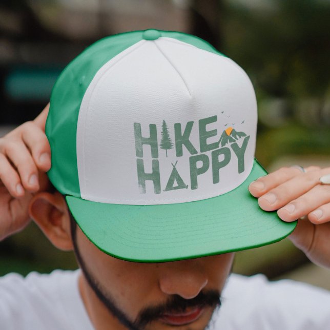Casquette Randonnée Happy Camper Hiker Famille de Randonnées (Hike Happy Camper Hiker Hiking Family Personalized Trucker Hat)