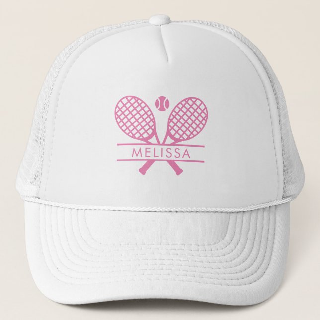 Casquette Raquette de tennis personnalisée et Motif rose bou (Devant)
