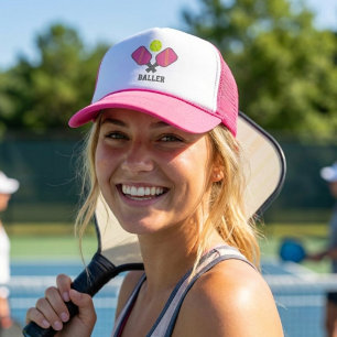 Casquette Raquettes de Pickleball Rose Croisées Baller Athlé