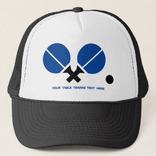 Casquette Raquettes de ping-pong de ping-pong et bleu boule