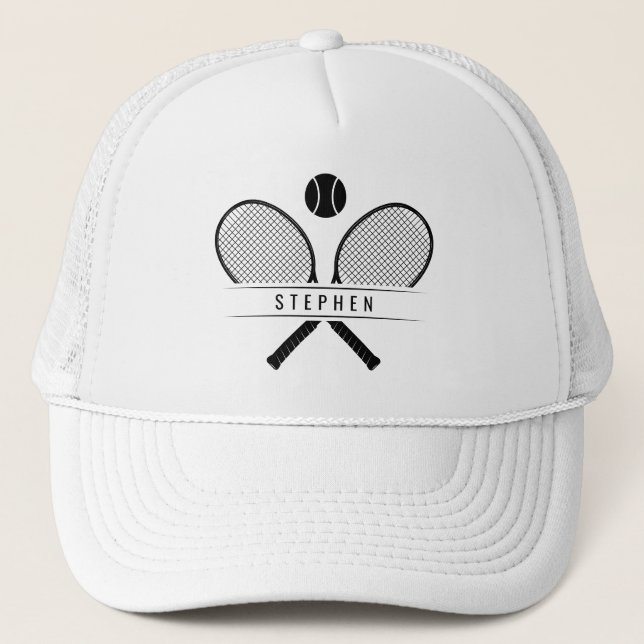 Casquette Raquettes de tennis et nom Joueur de tennis (Devant)