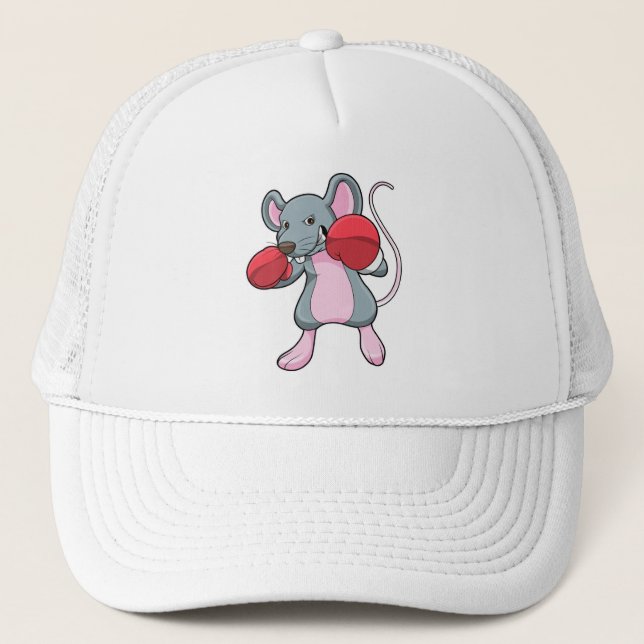 Casquette Rat à la boxe avec gants de boxe (Devant)