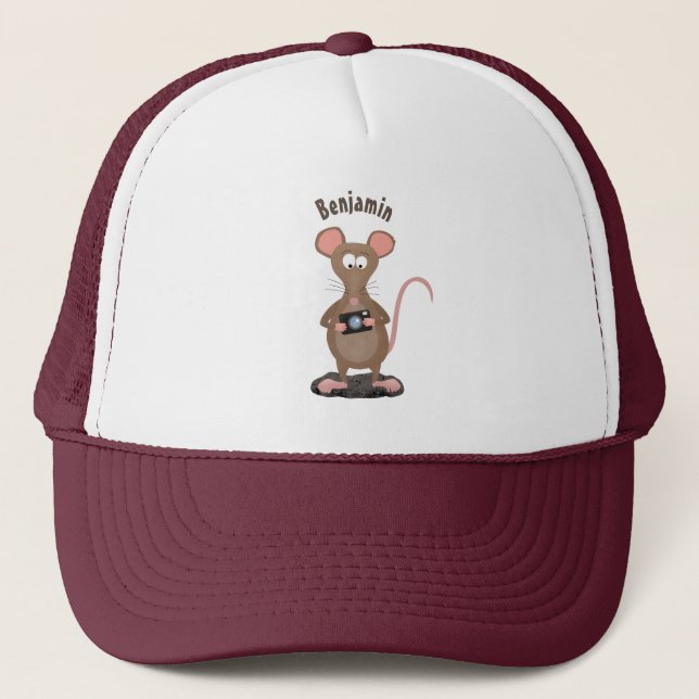 Casquette Rat drôle avec dessin animé de la caméra (Devant)