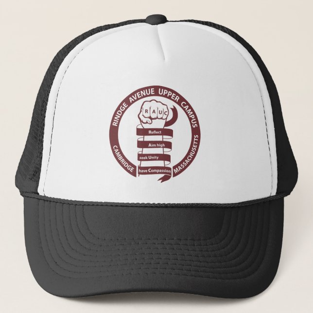 Casquette RAUC Trucker Style Hat Maroon Logo (Devant)