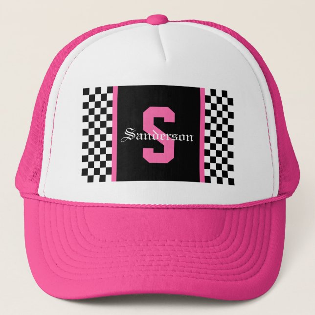 Casquette Rayure à damier de course (Devant)