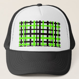 Casquette Rayures entrelacées noir blanc vert
