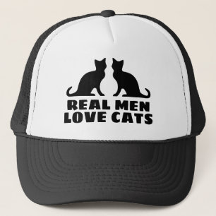 Casquette Real Men Love Cats drôle de chapeau pour amoureux 