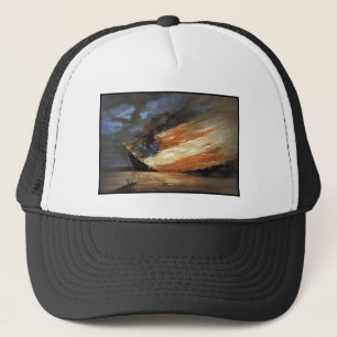 Casquette Rebel Civil War flagship on Fire of American flag 