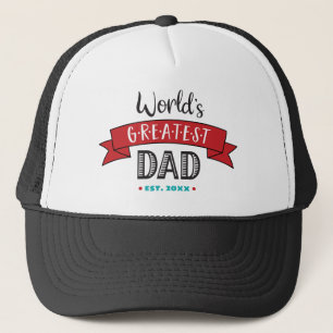 Casquette Red Banner Mondes plus grand papa Typographie mode