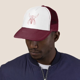 Casquette Red Ghost Dance Buffalo ligne rouge camionneur cha