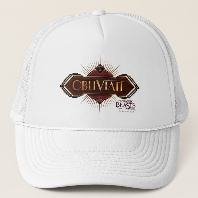 Casquette Red & Gold Art Deco Obliviate Spell (Devant)