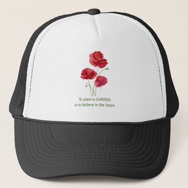 Casquette Red Poppy Pour Plante un Garden Guillemet inspiran (Devant)