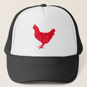 Casquette Red rooster chicken trucker hat