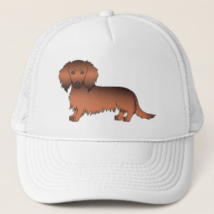 Casquette Red Sable Long Cheveux Dachshund mignon Dessin