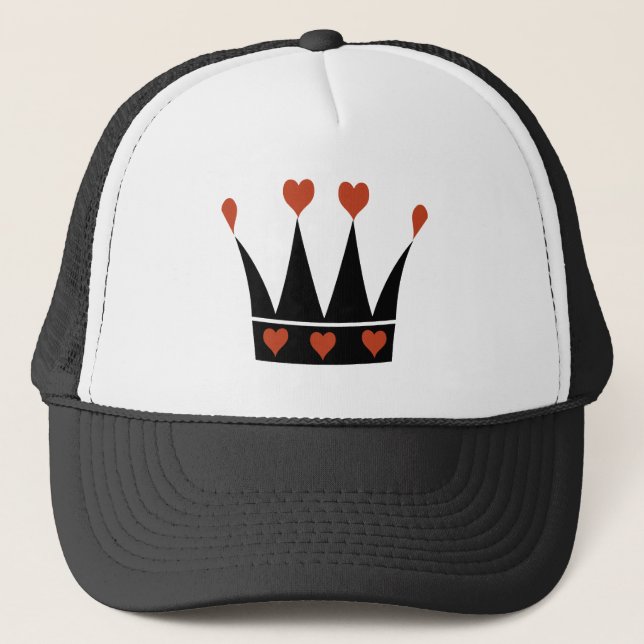 Casquette Reine de couronne de coeurs (Devant)