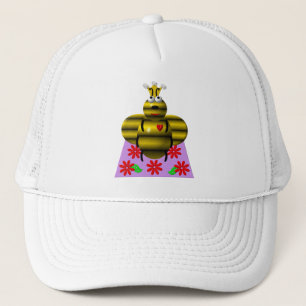 Casquette Reine des abeilles sur une courtepointe