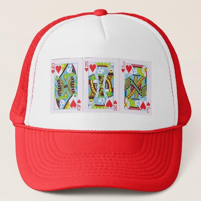 Casquette Reine, Roi, Jack des Coeurs (Devant)