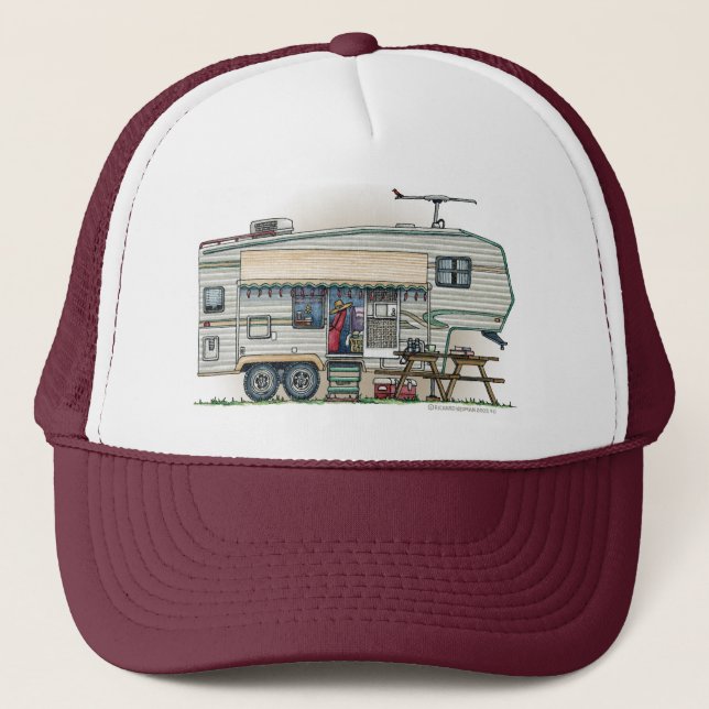 Casquette Remorque mignonne de voyage de campeur de (Devant)