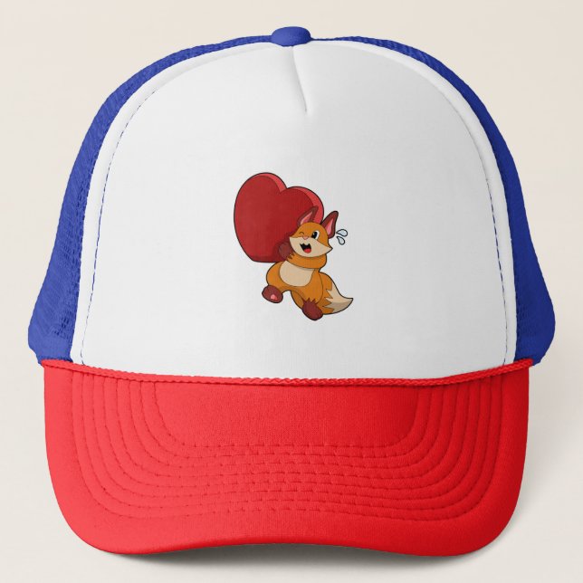 Casquette Renard à l'amour avec le coeur (Devant)