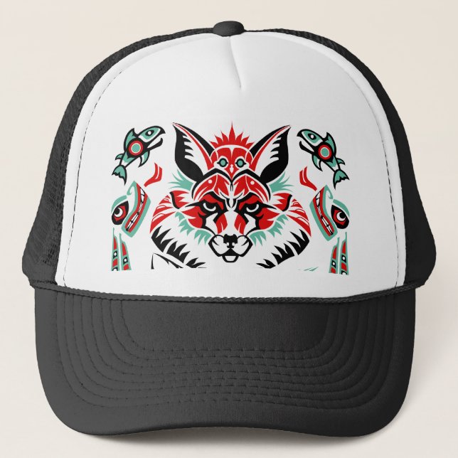 Casquette Renard amérindien de la côte nord du Pacifique (Devant)