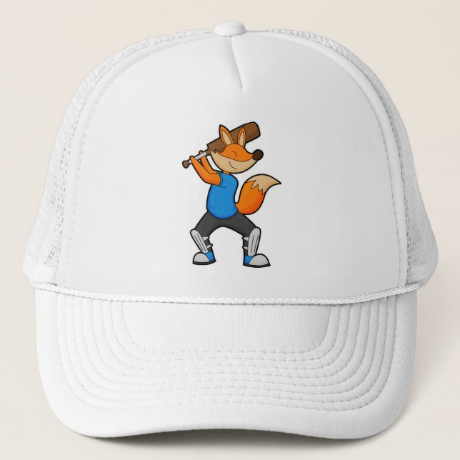 Casquette Renard au cricket avec chauve-souris de cricket (Devant)