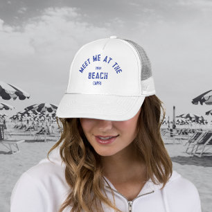 Casquette Rencontre Bleue à la Plage Personnalisée 