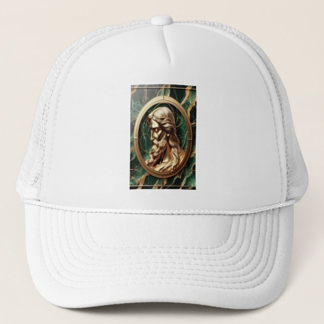 Casquette Rencontre divine face Jésus dans cadre Or Ornate (Devant)