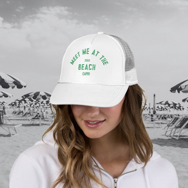 Casquette Rencontre verte à la plage Personnalisé  (Créateur téléchargé)