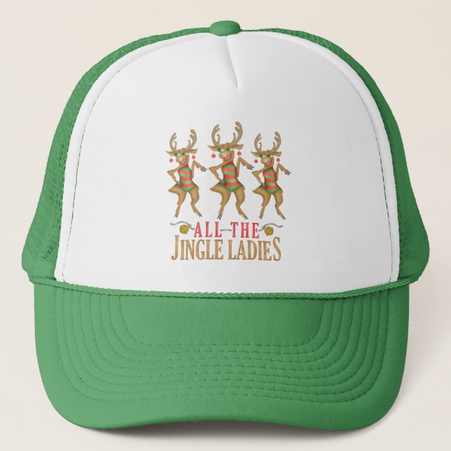 Casquette Renne drôle de Noël toutes les dames de tintement (Devant)