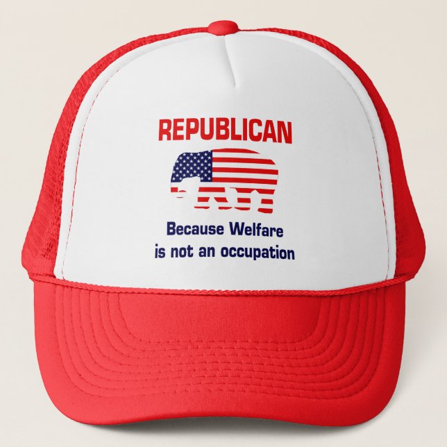 Casquette Républicain drôle - aide sociale (Devant)