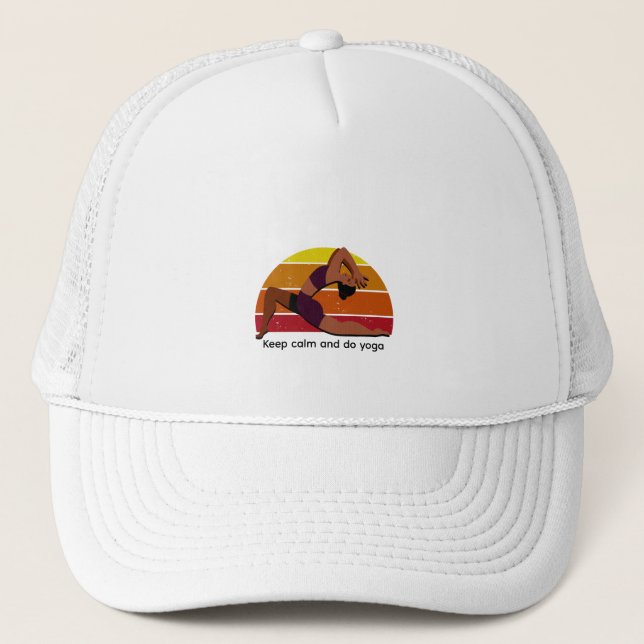 Casquette Restez calme et faites du yoga (Devant)
