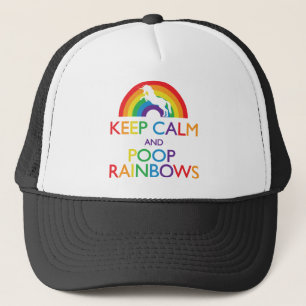 Casquette Restez calme et Poop Rainbows Unicorn