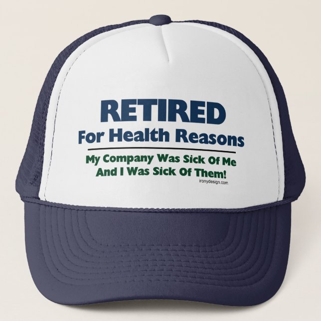 Casquette Retiré pour des raisons de santé (Devant)