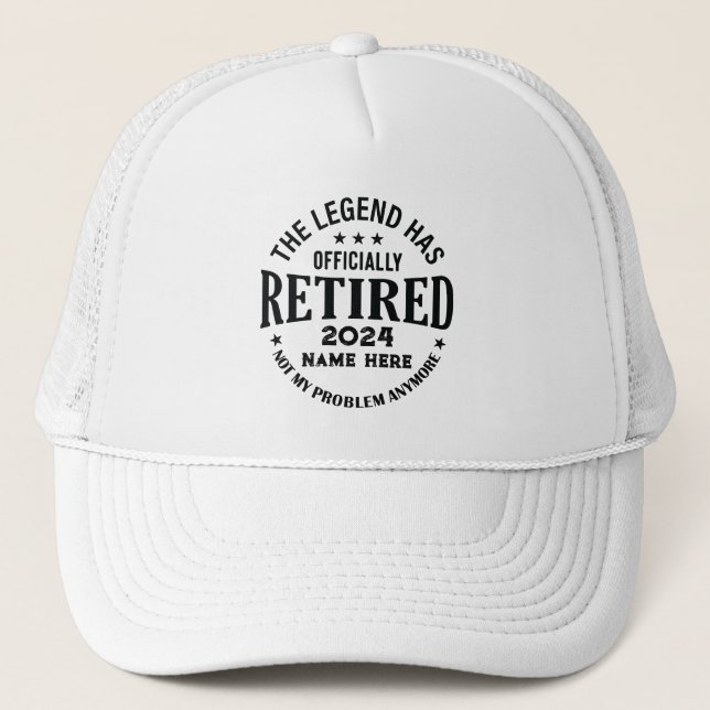 Casquette Retraite personnalisée La légende a pris sa retrai (Devant)