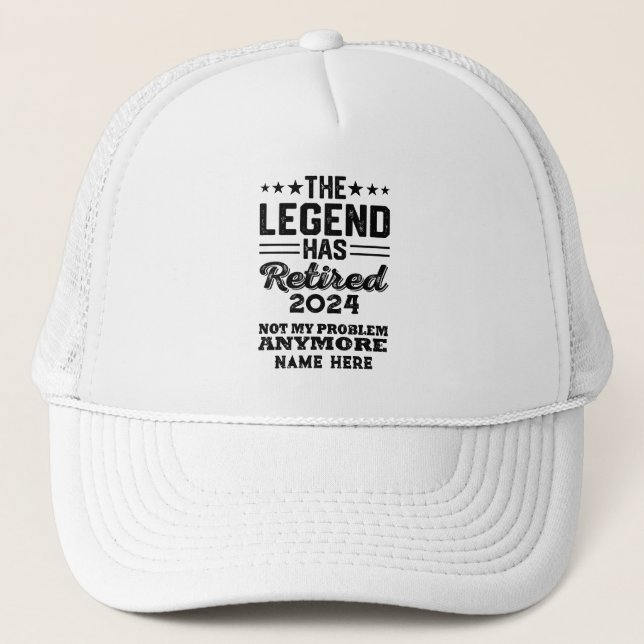 Casquette Retraite personnalisée La légende a pris sa retrai (Devant)