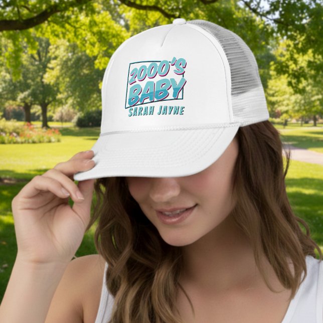 Casquette Retro 2000s Baby Personalized Trucker Hat (2000's Baby? Here's your trucker hat. Add your name!)