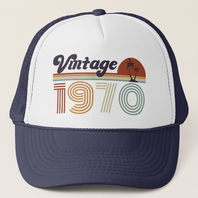 Casquette Retro 55e anniversaire, Vintage 1970 (Devant)