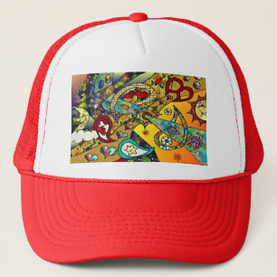 Casquette Retro 60s Psychedelic Cycle de vie Cadeaux Vêtemen