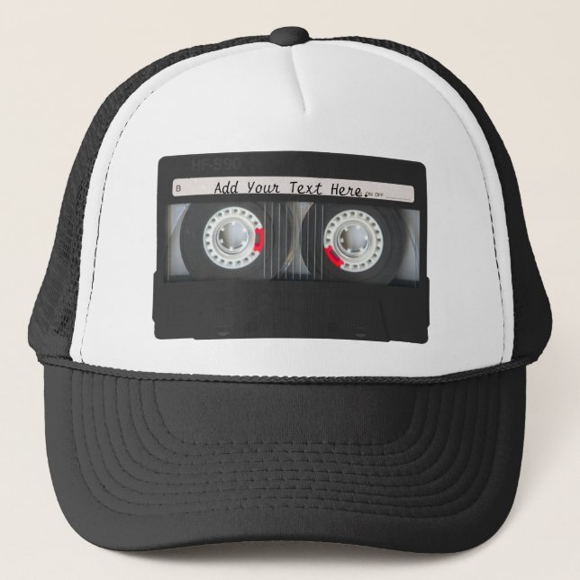 Casquette Rétro enregistreur à cassettes noir (Devant)