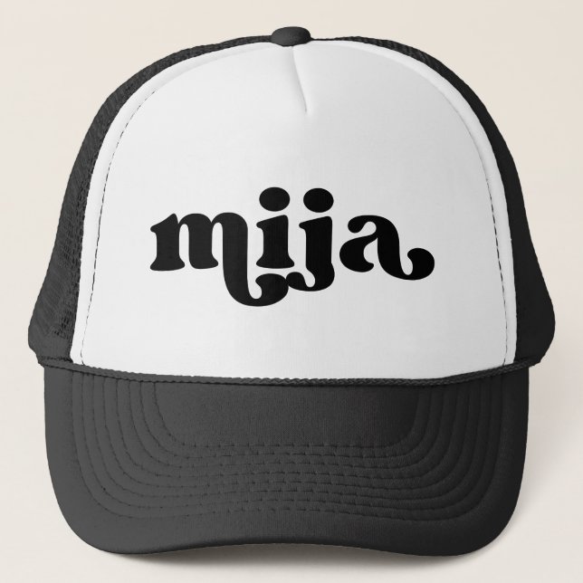 Casquette Retro fille noir et blanc Mija (Devant)
